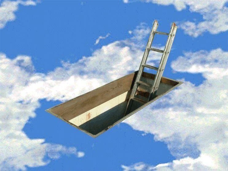 Dreamcore drabina w dół nieba