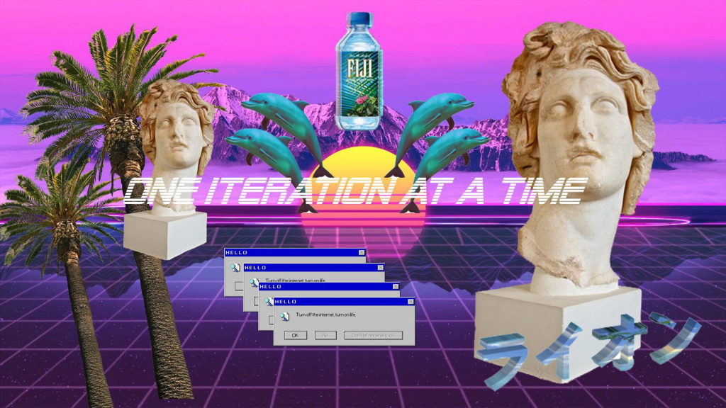Vaporwave'owy obrazek.